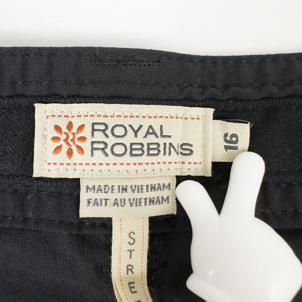 Royal Robbins Discovery Bermuda Shorts Womens 16 Black Nylon Hiking Outdoors - Picture 3 of 16